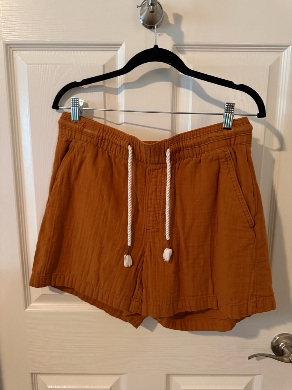 Old Navy Rust Orange High-Waist Drawstring Shorts